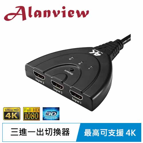 Alanview HDMI 4K2K三進一出切換器 VK301Z