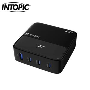 SEEK 100W GaN多孔充電站(黑)P1002