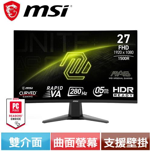 MSI微星 27型 MAG 276CXF 曲面電競顯示器