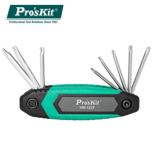 Pro’sKit寶工 摺疊型星孔扳手組(8支組)T9H～T40 HW-122T