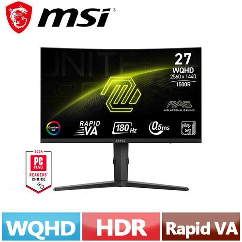 MSI微星  27型 MAG 275CQRF QD E2 曲面電競螢幕WQHD 高解析度