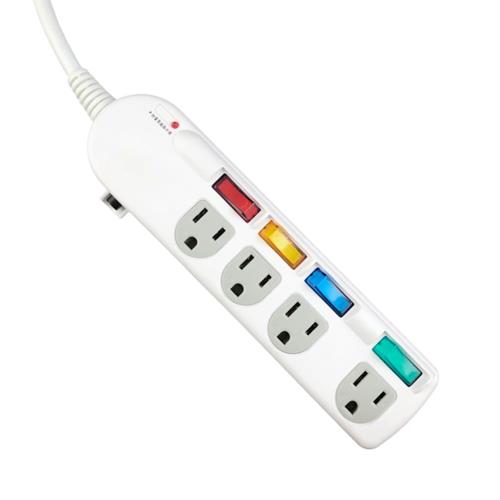 yo-smile E-63BOL 4開4插電腦安全延長線 15A 6呎 1.8M