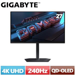 技嘉GIGABYTE 27型 MO27U2 QD-OLED 平面電競螢幕