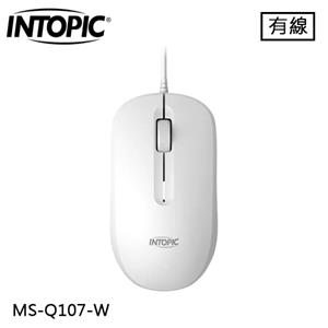 INTOPIC 廣鼎 光學有線靜音滑鼠 白 (MS-Q107)
