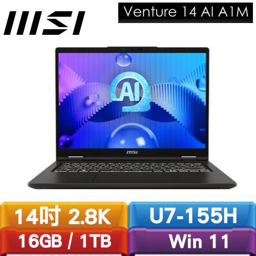 MSI微星Venture 14 AI A1MG-004TW 14吋 AI筆電 黑