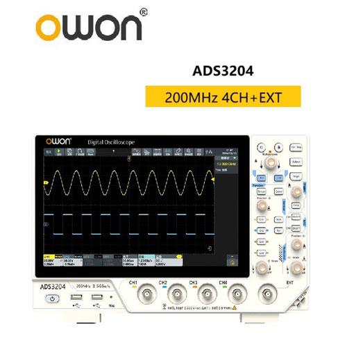 OWON ADS3204 200MHz頻寬/4通道數位儲存示波器