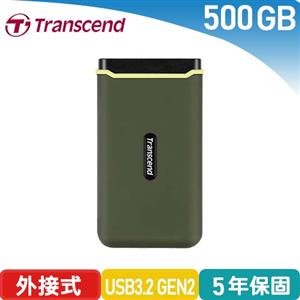 Transcend創見 ESD380C USB3.2/Type C 500GB 雙介面外接SSD固態