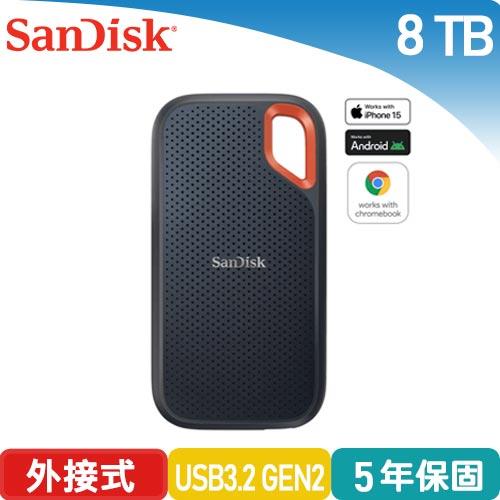 SanDisk E61 8TB 2.5吋行動固態硬碟 黑