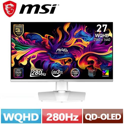 MSI微星 27型 MAG 272QPW QD-OLED X28 電競顯示器