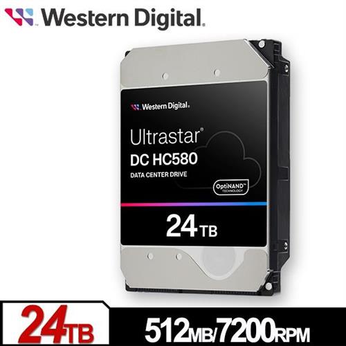 WD威騰 Ultrastar DC HC580 24TB 3.5吋企業級硬碟(0F62796)