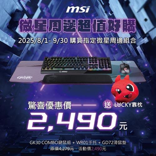 【酷夏組合】微星Vigor GK30 Combo黑色鍵盤鍵鼠組+鼠墊+手托