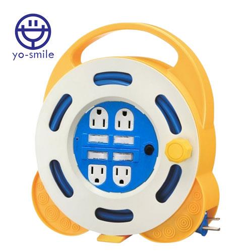 yo-smile EP-909B-8M 3P-4開4插輪座延長線 8米 