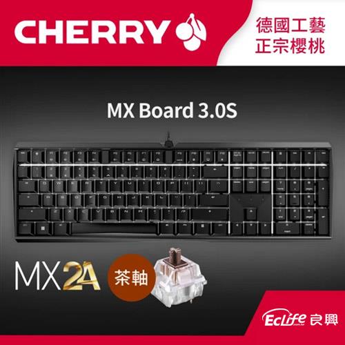 Cherry 德國櫻桃 MX Board 3.0S 電競鍵盤 黑 茶軸 MX2A