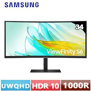R2【福利品】SAMSUNG三星 34型 ViewFinity S6 S34C652UAC 曲面顯示