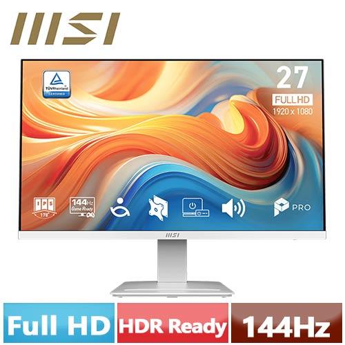 MSI微星 27型 PRO MP273W E14A 平面美型商用螢幕 白色