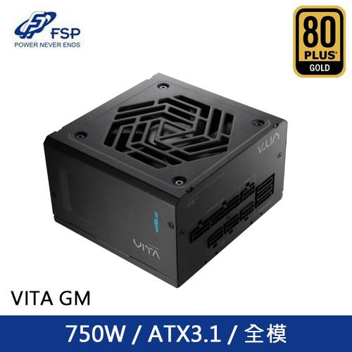 FSP全漢VITA GM 1000W 雙金牌電源供應器全模組ATX3.1 扁線材低噪認證