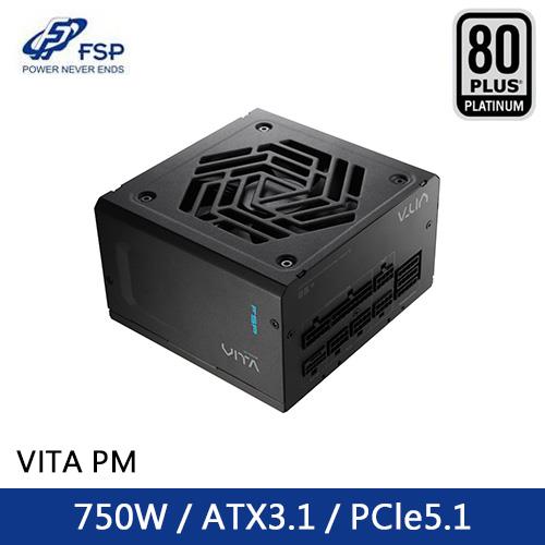 FSP全漢VITA GM 1000W 雙金牌電源供應器全模組ATX3.1 扁線材低噪認證