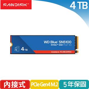 SanDisk WD Blue SN5100 NVMe 內接式 SSD 4TB