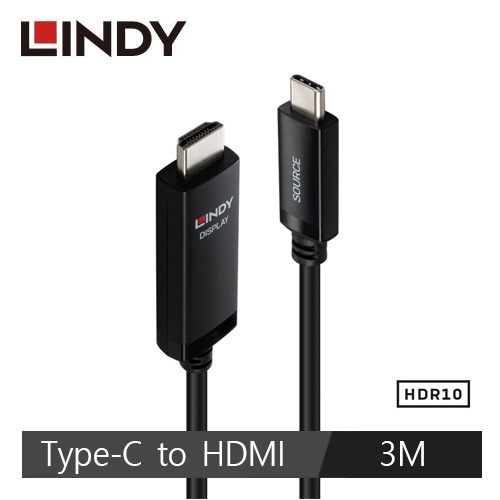 LINDY林帝 主動式TYPE-C TO HDMI 8K@60HZ HDR轉接線,3M