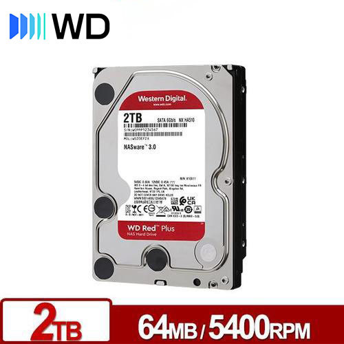 WD威騰 WD20EFPX 紅標Plus 2TB 3.5吋NAS硬碟