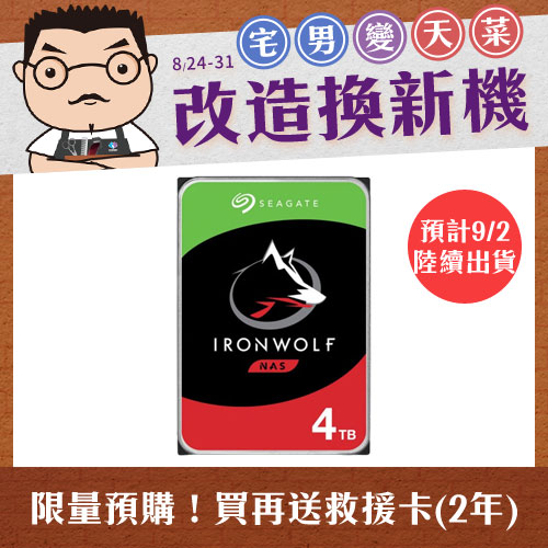 Seagate 那嘶狼【IronWolf】4TB 3.5吋 NAS硬碟 (ST4000VN008)
