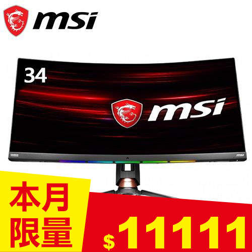 MSI微星 Optix 34型 21:9曲面2K電競螢幕 MPG341CQR