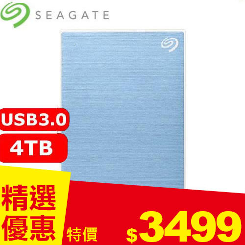 Seagate希捷 One Touch 4TB 2.5吋行動硬碟 冰川藍 (STKZ4000402)