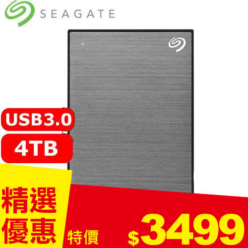 seagate希捷 one touch 4tb 2.5吋行動硬碟 太空灰 (stkz4000404)