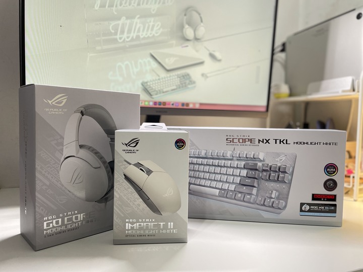 絕美開箱！ 華碩ROG STRIX 月光版 鍵鼠耳麥組